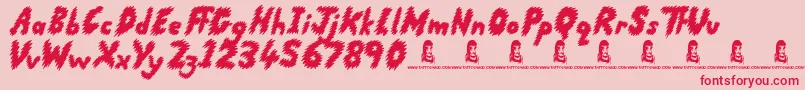 Шрифт RunningScared – красные шрифты на розовом фоне