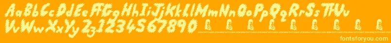 RunningScared Font – Yellow Fonts on Orange Background