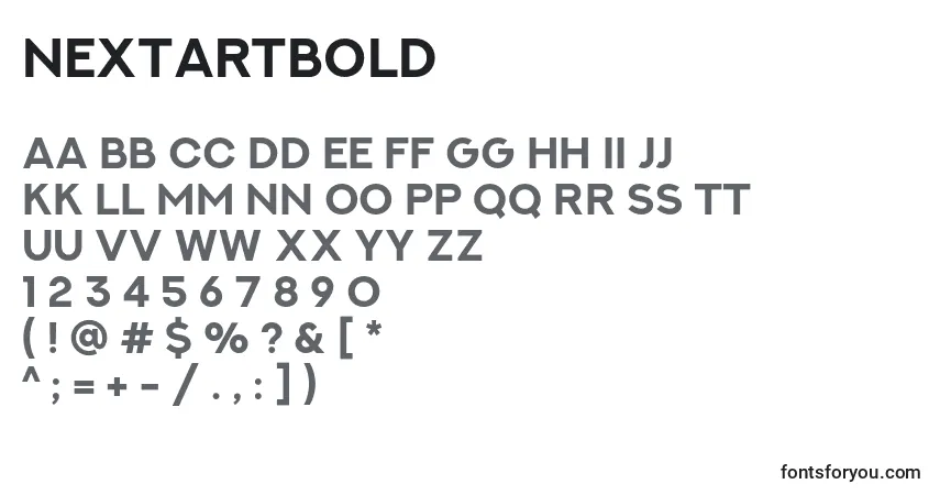 Шрифт NextArtBold – алфавит, цифры, специальные символы