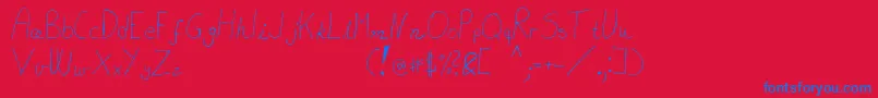 MtfAkhn Font – Blue Fonts on Red Background