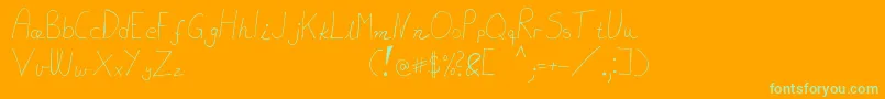 MtfAkhn Font – Green Fonts on Orange Background