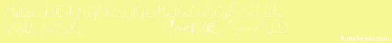 MtfAkhn Font – White Fonts on Yellow Background