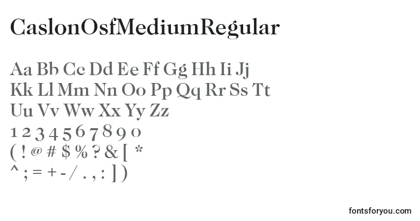 Schriftart CaslonOsfMediumRegular – Alphabet, Zahlen, spezielle Symbole