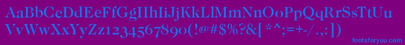 CaslonOsfMediumRegular Font – Blue Fonts on Purple Background