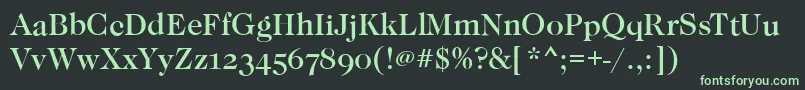 CaslonOsfMediumRegular Font – Green Fonts on Black Background
