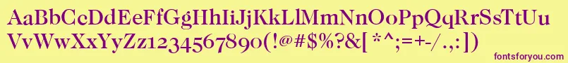 CaslonOsfMediumRegular Font – Purple Fonts on Yellow Background