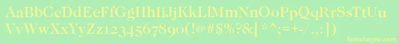 CaslonOsfMediumRegular-Schriftart – Gelbe Schriften auf grünem Hintergrund