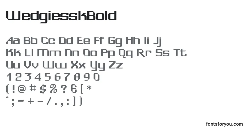 Шрифт WedgiesskBold – алфавит, цифры, специальные символы