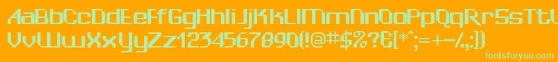 WedgiesskBold Font – Green Fonts on Orange Background