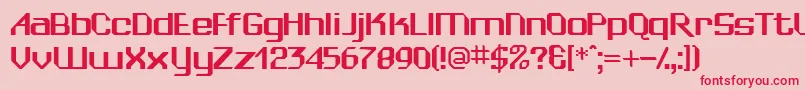 フォントWedgiesskBold – ピンクの背景に赤い文字