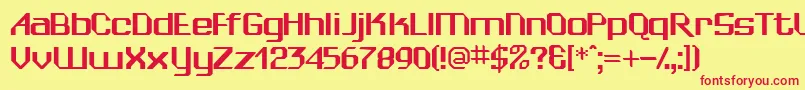 Czcionka WedgiesskBold – czerwone czcionki na żółtym tle