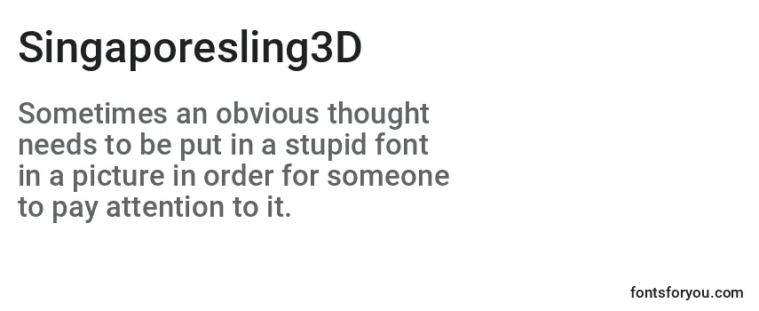 Review of the Singaporesling3D Font