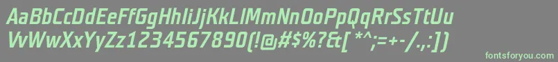 TeutonmagerBolditalic-fontti – vihreät fontit harmaalla taustalla