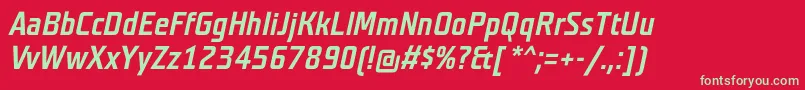 TeutonmagerBolditalic Font – Green Fonts on Red Background