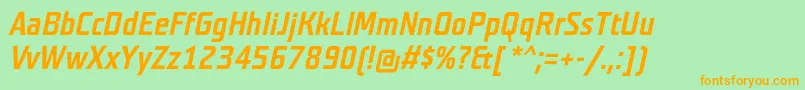 TeutonmagerBolditalic Font – Orange Fonts on Green Background