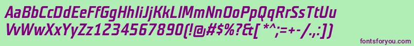 TeutonmagerBolditalic Font – Purple Fonts on Green Background