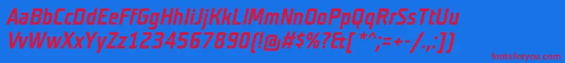 TeutonmagerBolditalic Font – Red Fonts on Blue Background