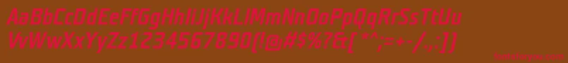 TeutonmagerBolditalic Font – Red Fonts on Brown Background