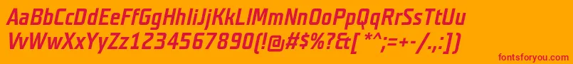 TeutonmagerBolditalic Font – Red Fonts on Orange Background