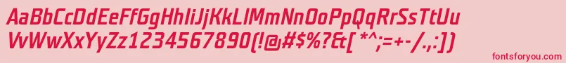 TeutonmagerBolditalic Font – Red Fonts on Pink Background