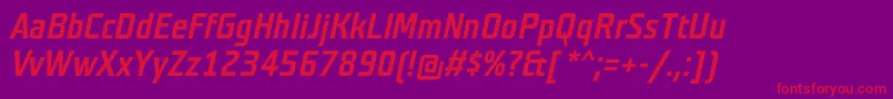 TeutonmagerBolditalic Font – Red Fonts on Purple Background
