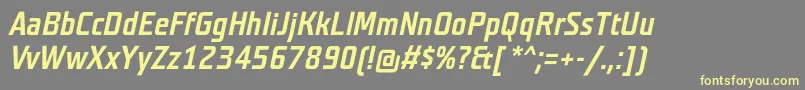 TeutonmagerBolditalic Font – Yellow Fonts on Gray Background