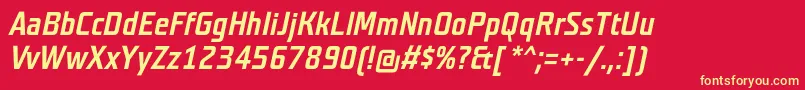 TeutonmagerBolditalic Font – Yellow Fonts on Red Background
