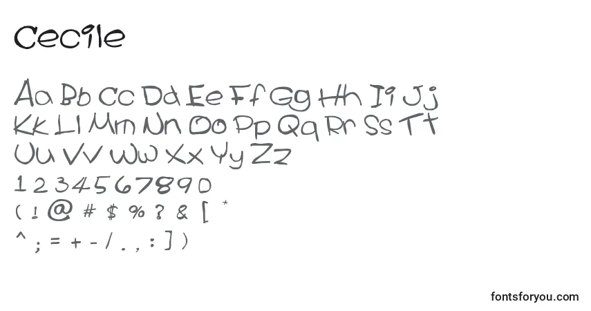 Шрифт Cecile – алфавит, цифры, специальные символы