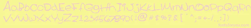Cecile Font – Pink Fonts on Yellow Background