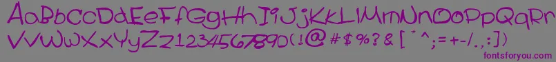 フォントCecile – 紫色のフォント、灰色の背景