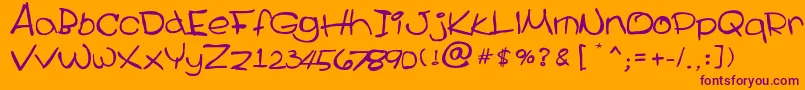 Cecile Font – Purple Fonts on Orange Background