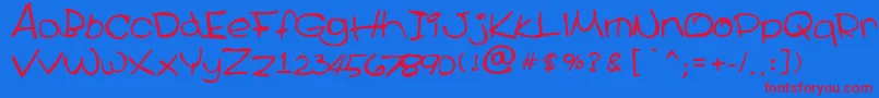 フォントCecile – 赤い文字の青い背景