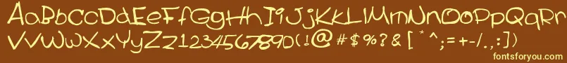 Cecile-fontti – keltaiset fontit ruskealla taustalla