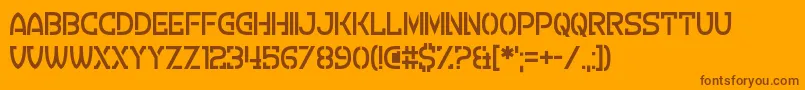 CreviceStencil Font – Brown Fonts on Orange Background
