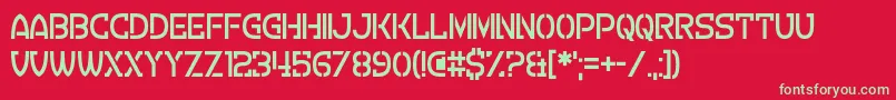 CreviceStencil Font – Green Fonts on Red Background