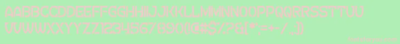 CreviceStencil-fontti – vaaleanpunaiset fontit vihreällä taustalla