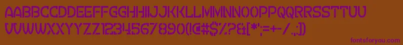 CreviceStencilフォントについての詳細 フォントCreviceStencil – 紫色のフォント、茶色の背景
