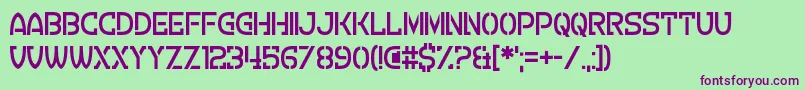 CreviceStencil Font – Purple Fonts on Green Background