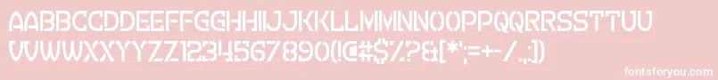 CreviceStencil Font – White Fonts on Pink Background