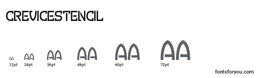CreviceStencil Font Sizes