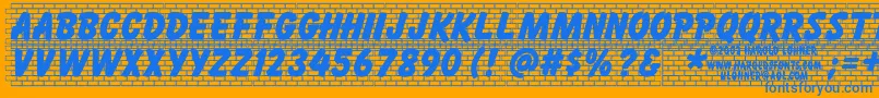 Czcionka Brickletter – niebieskie czcionki na pomarańczowym tle