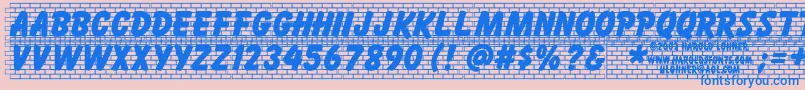 フォントBrickletter – ピンクの背景に青い文字