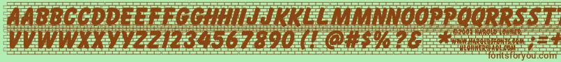 Brickletter Font – Brown Fonts on Green Background