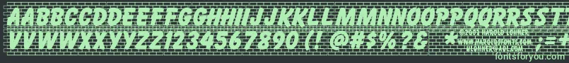 Brickletter Font – Green Fonts on Black Background