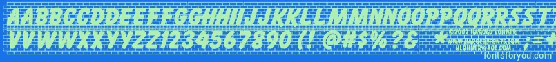 More about Brickletter Font Brickletter Font – Green Fonts on Blue Background