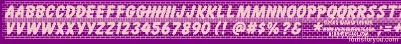 Brickletter Font – Pink Fonts on Purple Background