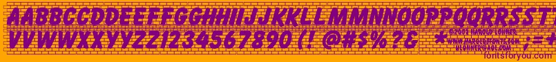 Brickletter Font – Purple Fonts on Orange Background