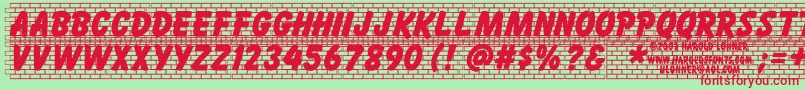 Brickletter Font – Red Fonts on Green Background