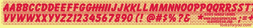 Brickletter Font – Red Fonts on Yellow Background