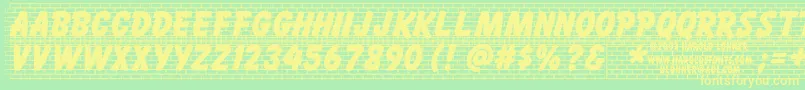 Brickletter Font – Yellow Fonts on Green Background